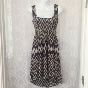 Anthropologie Lilka Brown Cream Flare Dress